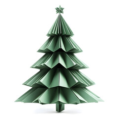 Fototapeta premium Origami paper Christmas tree isolated on white background