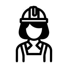 .Professional Workers Male and Female in Safety Helmets. Construction worker avatar icon