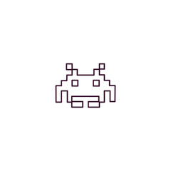 space invaders outline icon. Linear vector from entertainment concept. Thin line space invaders icon isolated on white background