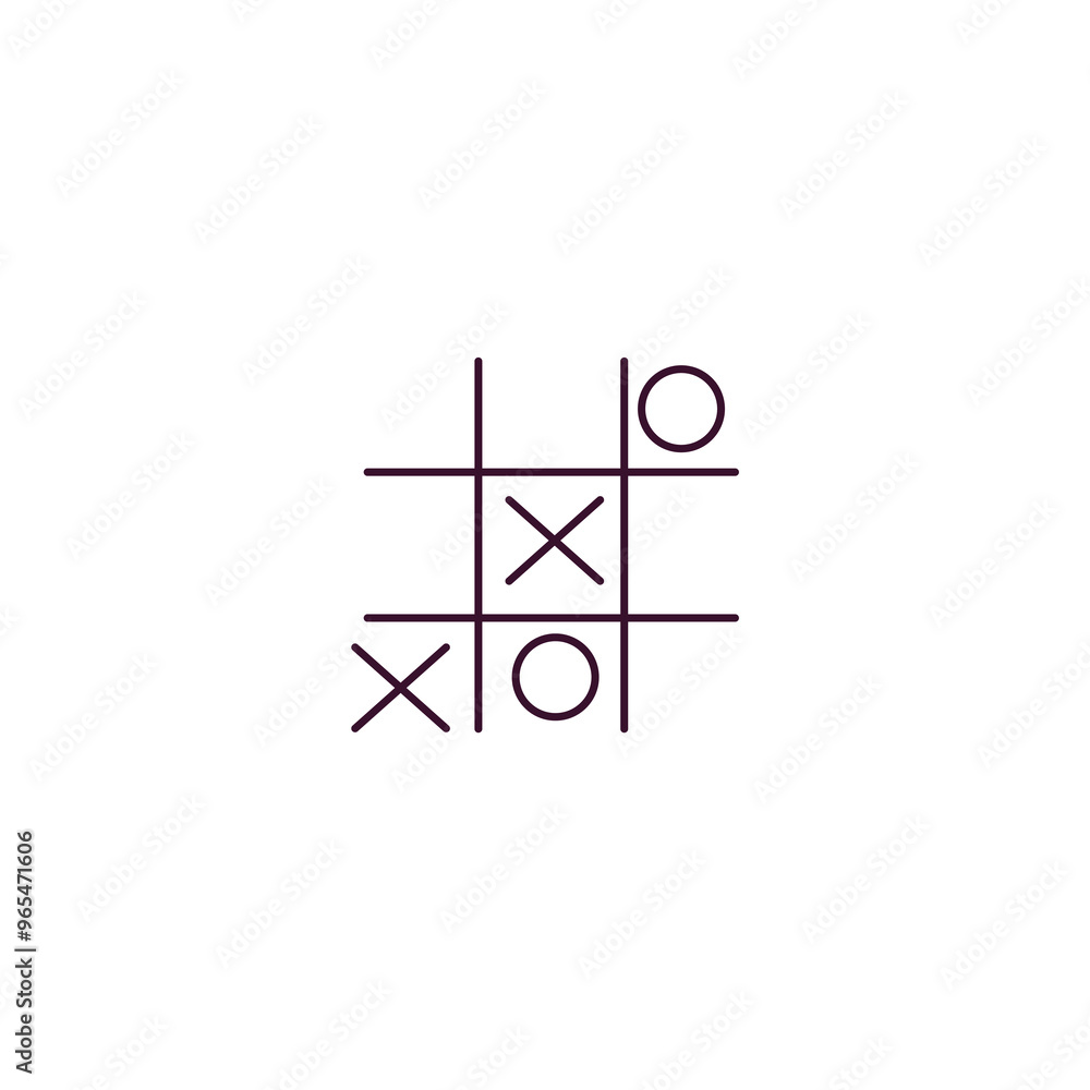 Poster tic tac toe outline icon. linear vector from entertainment concept. thin line tic tac toe icon isola