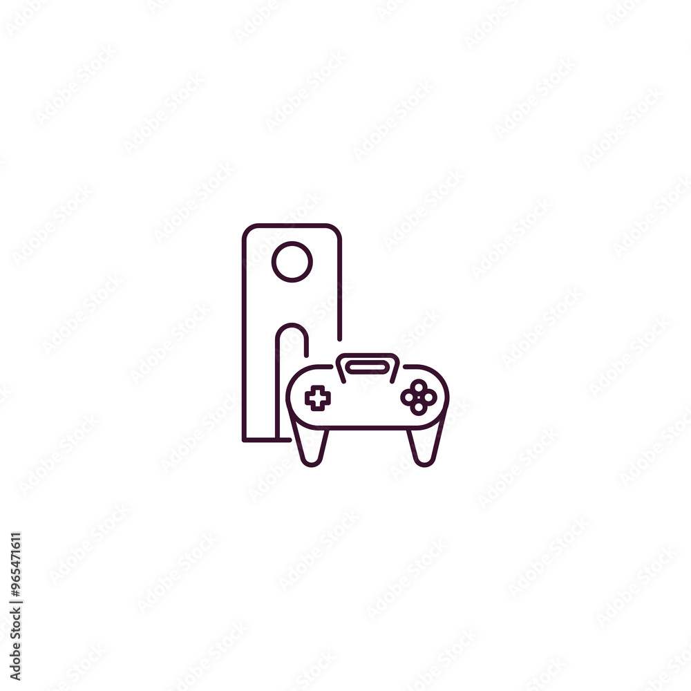 Aufkleber video console outline icon. linear vector from entertainment concept. thin line video console icon i