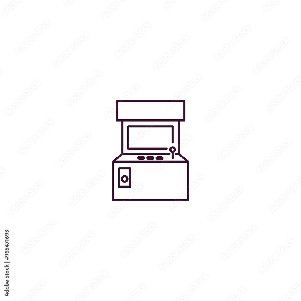 Poster arcade machine outline icon. linear vector from entertainment concept. thin line arcade machine icon