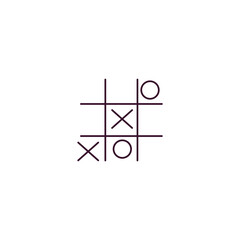 tic tac toe outline icon. Linear vector from entertainment concept. Thin line tic tac toe icon isolated on white background