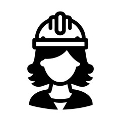 .Professional Workers Male and Female in Safety Helmets. Construction worker avatar icon