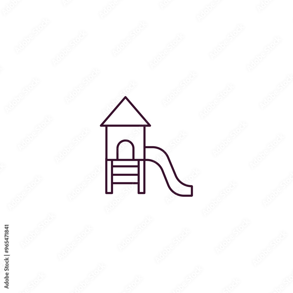 Poster playground outline icon. linear vector from entertainment concept. thin line playground icon isolate