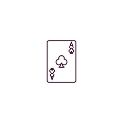 ace of clubs outline icon. Linear vector from entertainment concept. Thin line ace of clubs icon isolated on white background