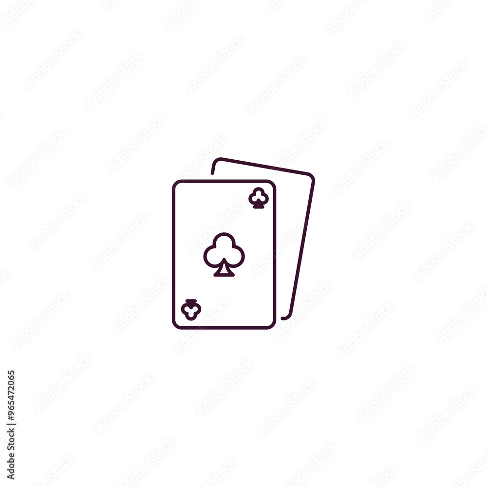 Poster card game outline icon. linear vector from entertainment concept. thin line card game icon isolated 