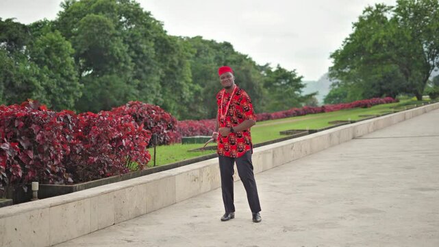 Flamboyant cultural dancing of a titled Igbo man.
