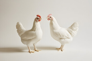 Fototapeta premium White hen isolated on white background