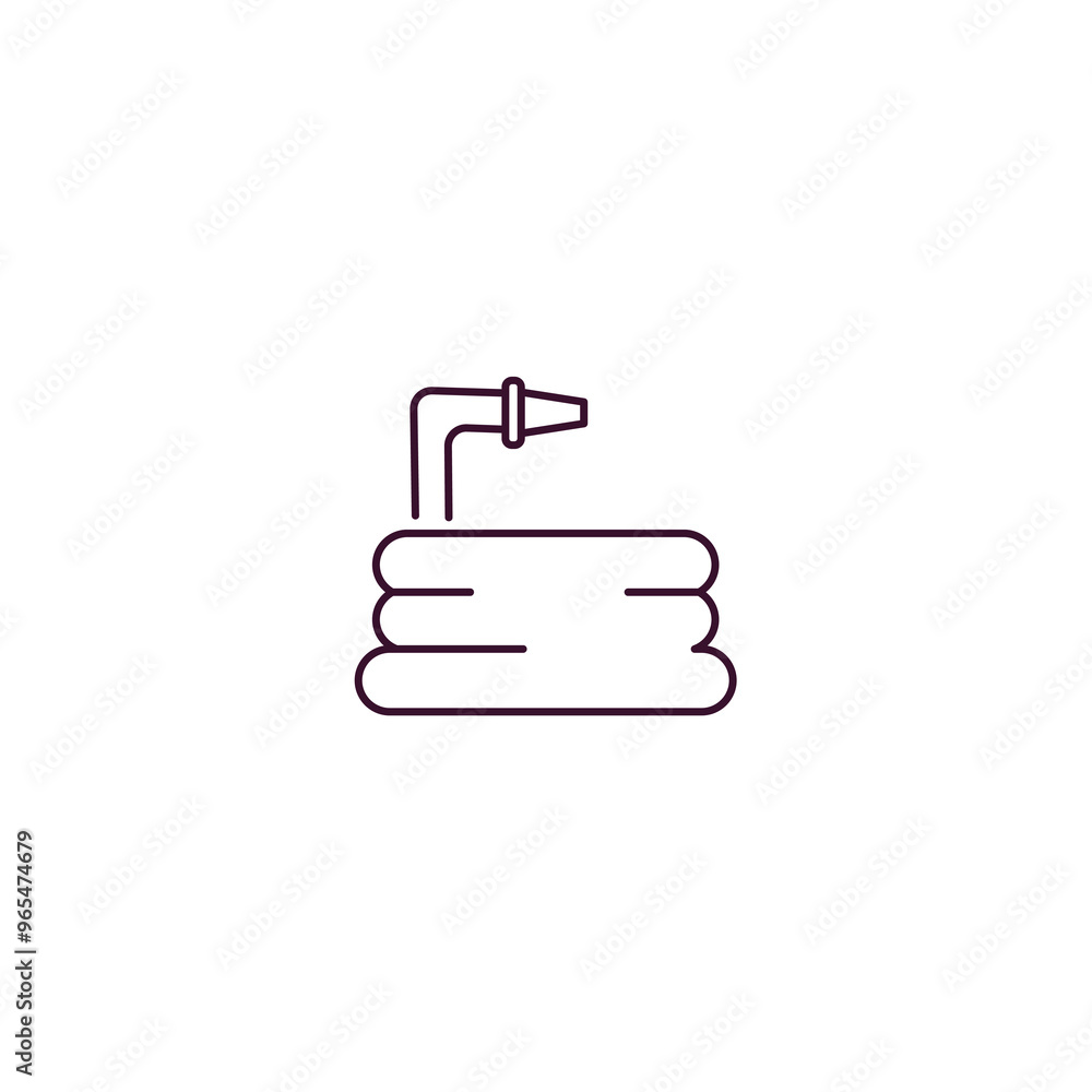 Poster hose outline icon. linear vector from farming and gardening concept. thin line hose icon isolated on