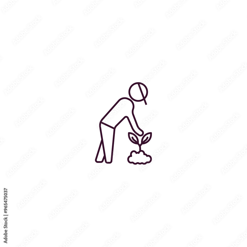 Poster self-sufficient outline icon. linear vector from farming and gardening concept. thin line self-suffi