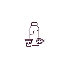 milk products outline icon. Linear vector from farming and gardening concept. Thin line milk products icon isolated on white background