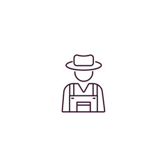 farmer outline icon. Linear vector from farming and gardening concept. Thin line farmer icon isolated on white background