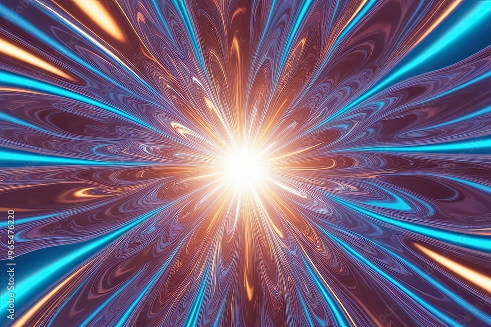 Poster vibrant 3d liquid geometry with dynamic fluid motion and glowing abstract shapes