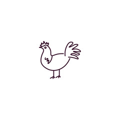 rooster outline icon. Linear vector from farming and gardening concept. Thin line rooster icon isolated on white background