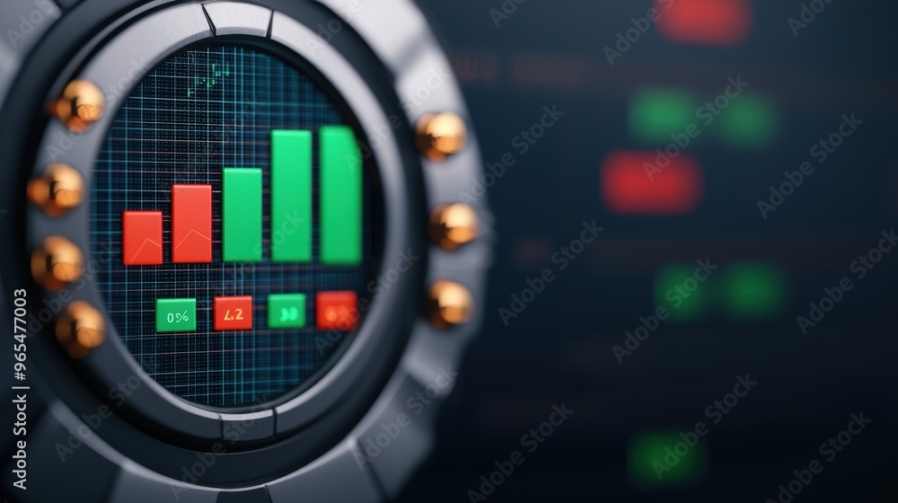 Aufkleber futuristic oil market forecast holographic graphs interface - financial display with copy space for 