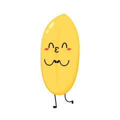 Paddy character design. rice vector on white background. rice seed.