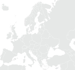 Europe map isolated on white background. for website layouts, background, education, precise, customizable, Travel worldwide, map silhouette backdrop, earth geography, political, reports.