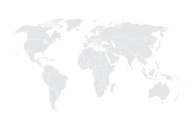 World map vector, isolated on white background. Flat Earth, gray map template for web site pattern, annual report, infographics. Globe similar world map icon. vector EPS10.