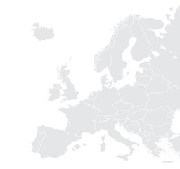 Europe map isolated on white background. for website layouts, background, education, precise, customizable, Travel worldwide, map silhouette backdrop, earth geography, political, reports.