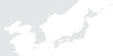 East Asian countries gray white vector.	
