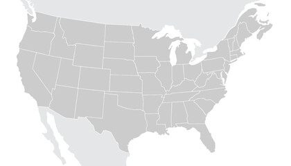 Map of North America, isolated on white background. Vector EPS.10	
