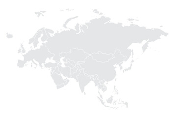 Eurasia map vector, isolated on white background. Flat Earth, gray map template for web site pattern, annual report, infographics. Globe similar world map icon. vector EPS10.