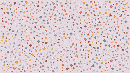 SEAMLESS HAND DRAWN DOODLE STAR SHAPES PATTERN TEXTURE COLORFUL TEMPLATE ABSTRACT BACKGROUND TRENDY DESIGN VECTOR