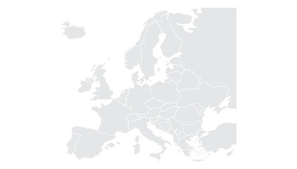 Europe map isolated on white background. for website layouts, background, education, precise, customizable, Travel worldwide, map silhouette backdrop, earth geography, political, reports.