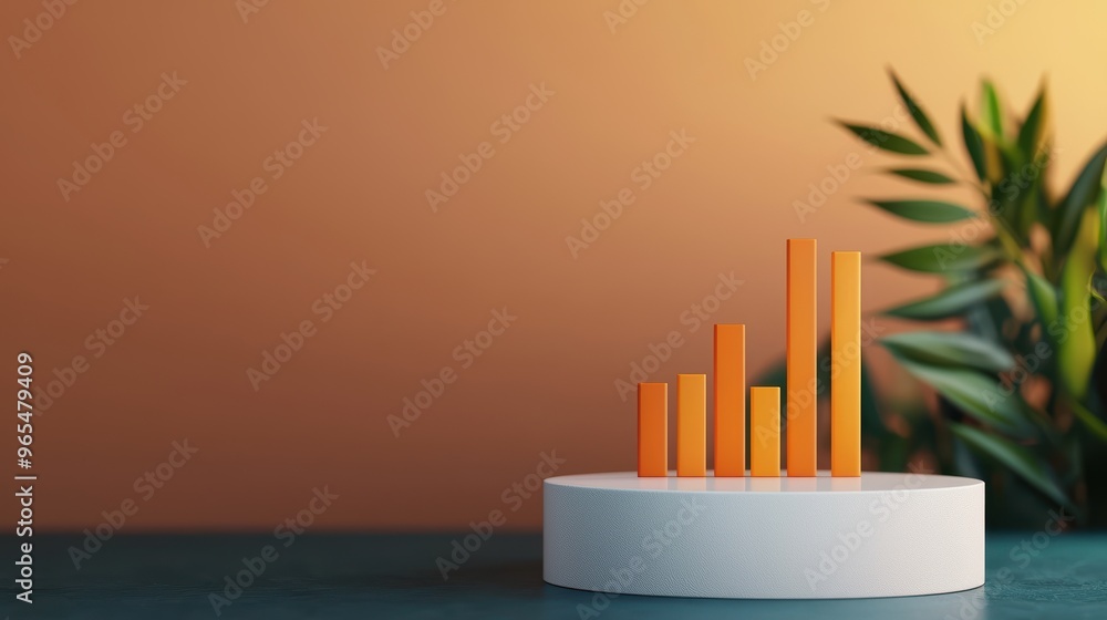 Poster futuristic oil price visualization holographic graph display with copy space, selective focus on for