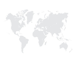 World map vector, isolated on white background. Flat Earth, gray map template for web site pattern, annual report, infographics. Globe similar world map icon. vector EPS10.