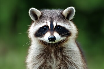 Fototapeta premium Close-Up Portrait of a Curious Raccoon