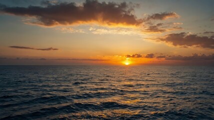 Fototapeta premium Sunset Over Ocean World Photography Day Highlight