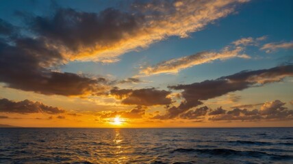 Obraz premium Sunset Over Ocean World Photography Day Highlight