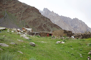 Shepherds' hut along the Bartang Valley in the Gorno-Badakhshan region in Tajikistan