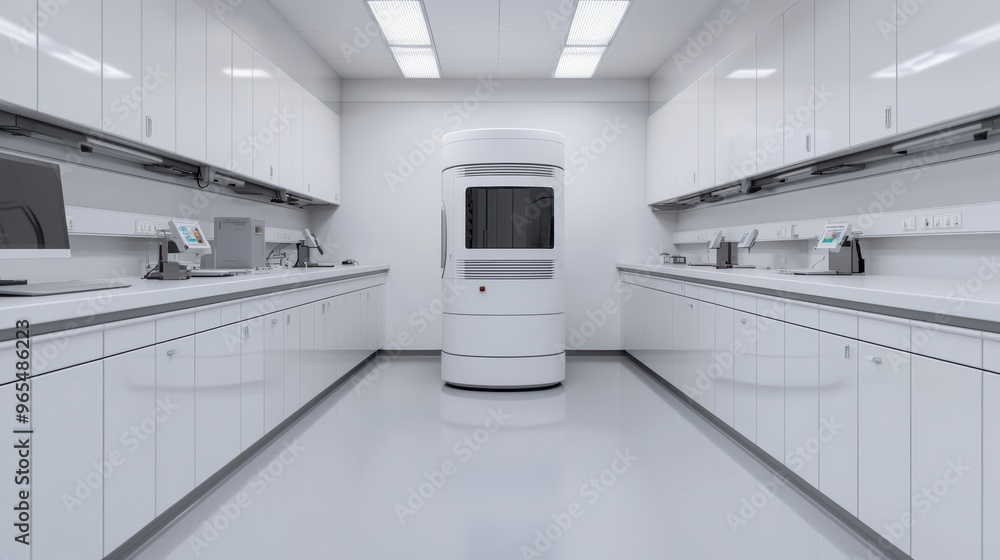 Aufkleber cutting-edge robotics laboratory in with high-tech equipment and sterile environment created using r