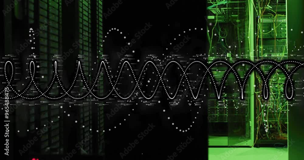 Sticker Animation of digital data processing over computer servers