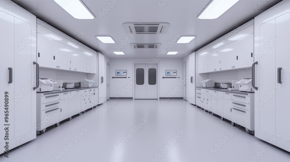 Aufkleber cutting-edge futuristic lab concept with advanced technology in model using ray tracing in a sterile