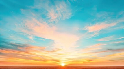 Fototapeta premium Sunrise as stars depart the night sky, glowing colors, wideangle lens, tranquil landscape, celestial transition, peaceful dawn, natural wonder,