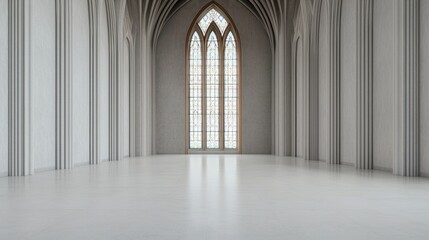 Fototapeta premium Majestic Gothic Cathedral Stained Glass Windows in