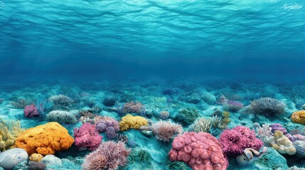 Naklejka premium Tranquil Artificial Ocean Waves and Marine Life - Simulation