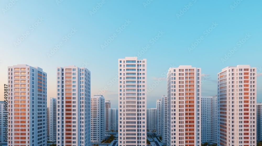 Poster futuristic metropolis: model of advanced architecture in a technologically superior cityscape