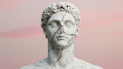 Ancient Statue in Cracked Marble - with Detailed Texture