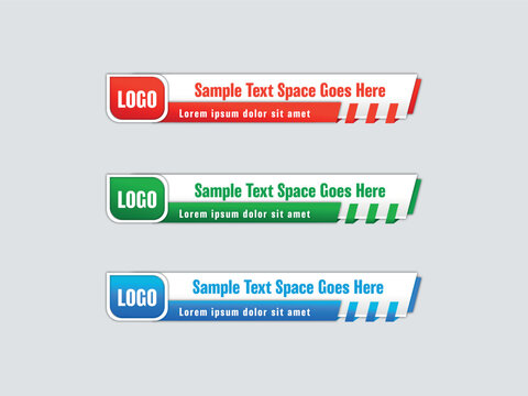 Modern design Lower thirds set template vector 