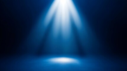 Midnight blue background illuminated by a soft white spotlight at a central angle from above, leaving space for clean and elegant designs.