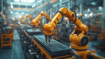 Fototapeta premium Smart manufacturing with advanced robotics and AI
