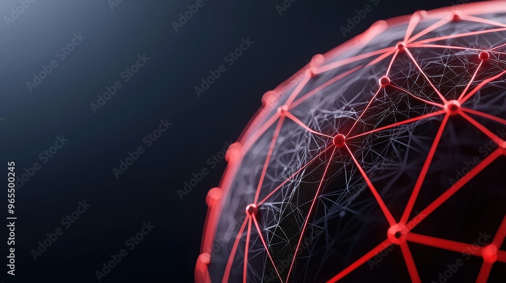 Poster futuristic global communication hub - of advanced tech with copy space and selective focus in
