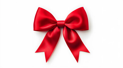 Fototapeta premium Decorative Red bow isolated on white background
