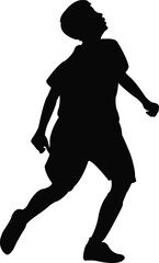 a boy running body silhouette vector