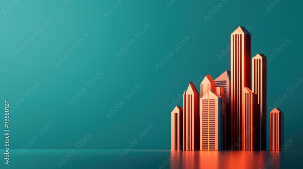 Poster vibrant futuristic cityscape with dynamic energy simulation in quality, copy space for text, selecti